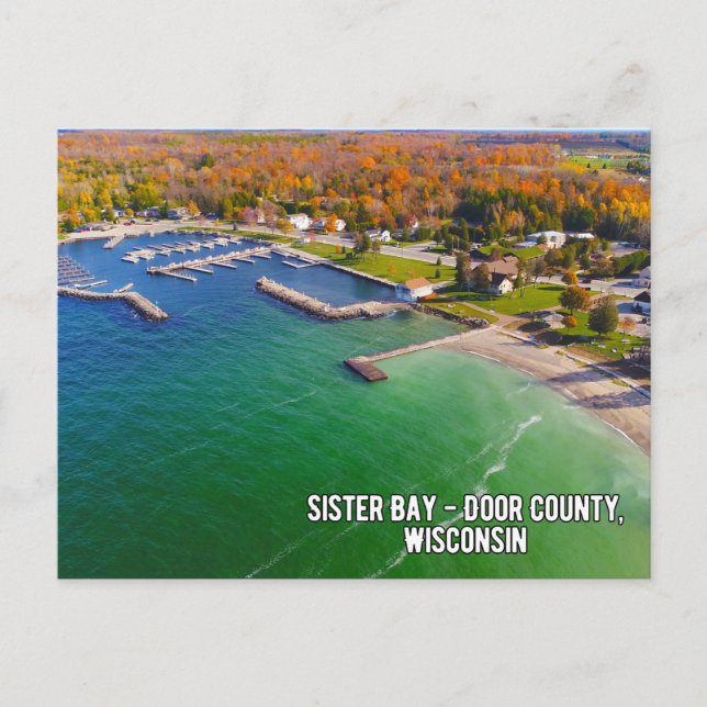 Cartão Postal Sister Bay em Door County em Wisconsin (Frente)