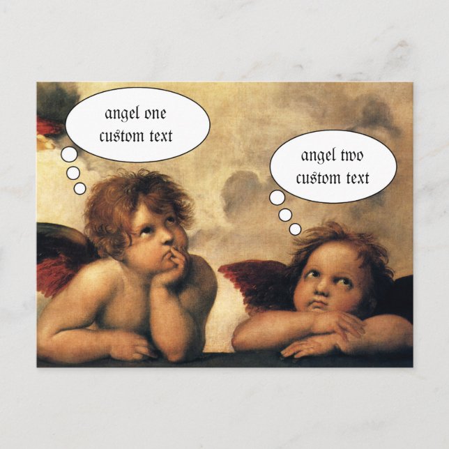 Cartão Postal Sistine Madonna Angels por Raphael Sanzio (Frente)