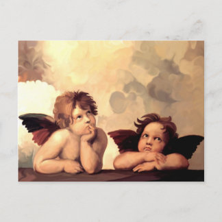 Cartão Postal Sistine Madonna Cherubs Raffaelo Sanzio