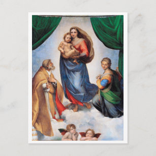 Cartão Postal Sistine Madonna, Raphael