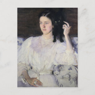 Cartão Postal Sita e Sarita, ou Young Girl com um gato