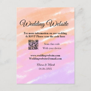 Cartão Postal site de casamento adicionar código Q R scan adicio
