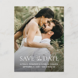 Cartão Postal Site de casamento moderno com código QR e uma foto