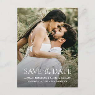 Cartão Postal Site de casamento moderno com código QR e uma foto