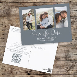 Cartão Postal Site de código QR de várias fotos minimalista simp