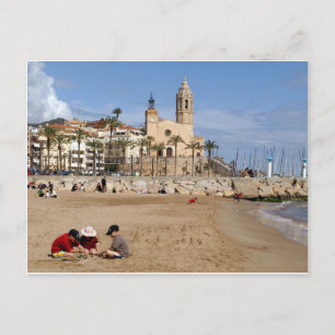 Cartão Postal Sitges, Barcelona, jocs a la platja