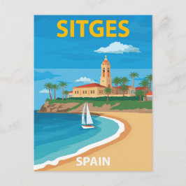 Cartão Postal Sitges Espanha Praia Viagem