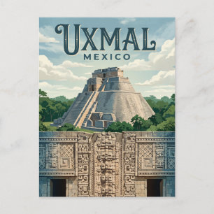 Cartão Postal Sítio Arqueológico de Uxmal México