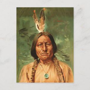 Cartão Postal Sitting-Bull pintado por William Gilbert Gaul 1890