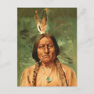 Cartão Postal Sitting-Bull pintado por William Gilbert Gaul 1890