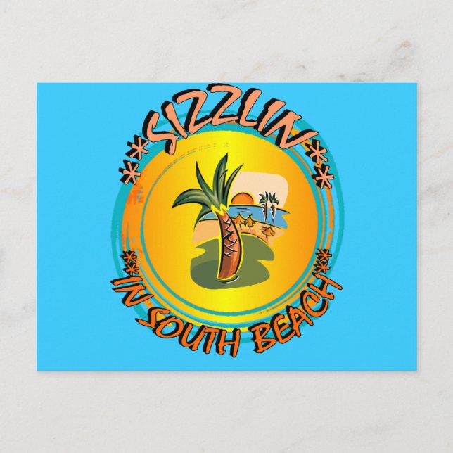 Cartão Postal Sizzlin no South Beach (Frente)