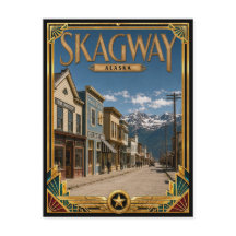 Skagway Alasca Arte Deco Antigo Idade Dourada