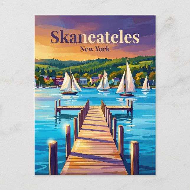 Cartão Postal Skaneateles EUA (Frente)