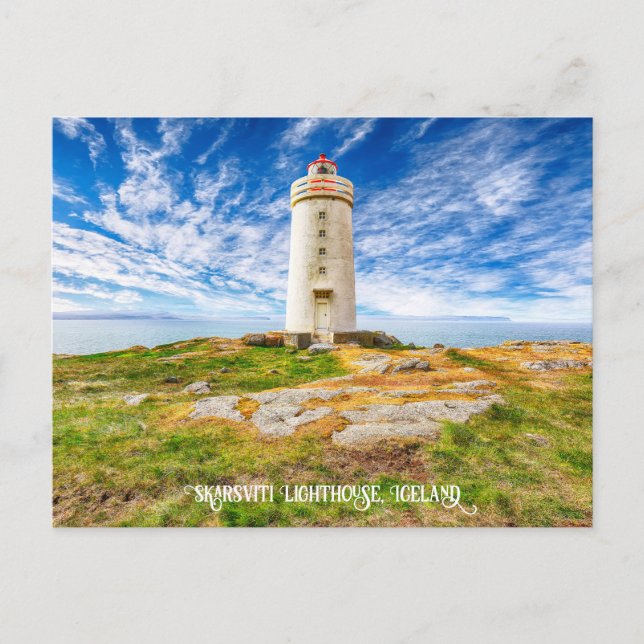 Cartão Postal Skarsviti Lighthouse, Islândia (Frente)