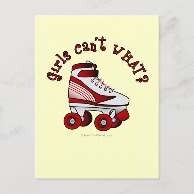 Cartão Postal Skate Roller Derby - Vermelho (Frente)