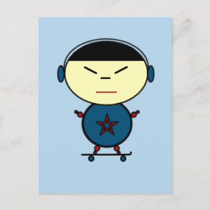 Cartão Postal Skateboard Kid