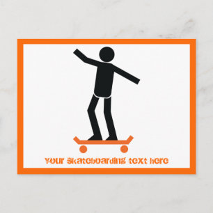 Cartão Postal Skateboarder no skate personalizado