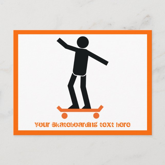 Cartão Postal Skateboarder no skate personalizado (Frente)