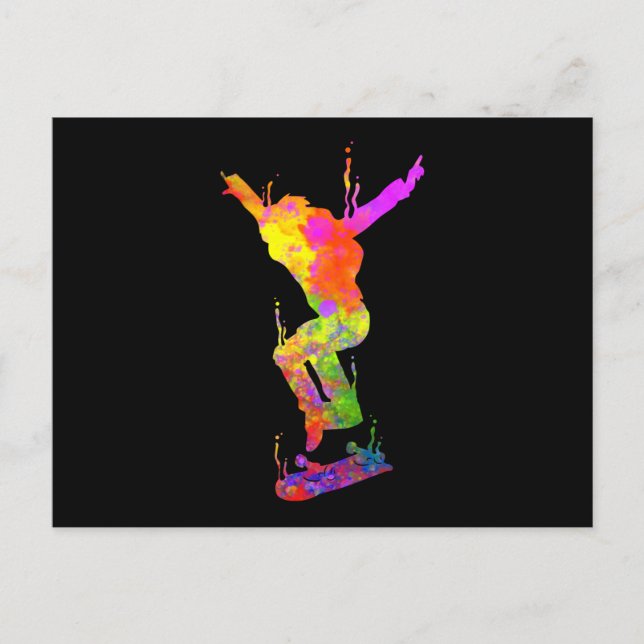 Cartão Postal Skateboarder Skatepark Sk8Skatehall (Frente)