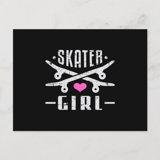 Cartão Postal Skater Girl Skateboard Skating Sk8 Skate Gift Idea (Frente)