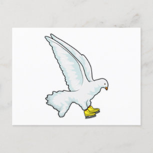 Cartão Postal Skates de gelo com gelo