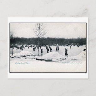 Cartão Postal Skating Crystal Lake, Orange, New Jersey Vintage