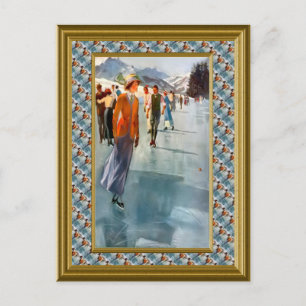 Cartão Postal Skating on the lake