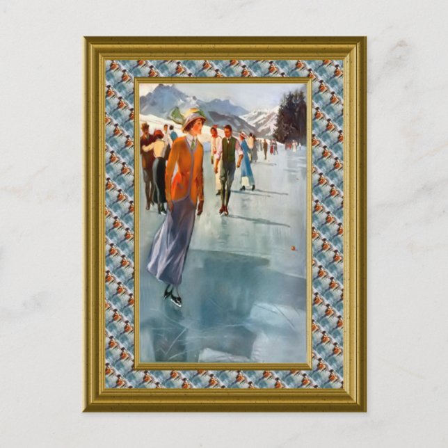 Cartão Postal Skating on the lake (Frente)