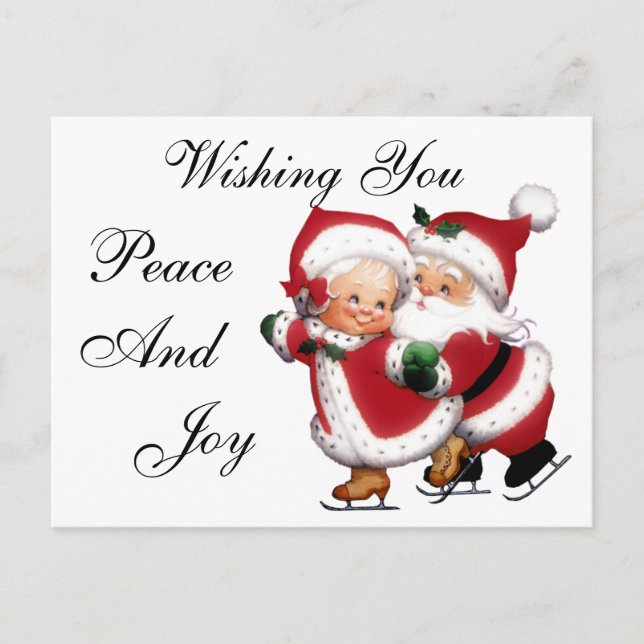 Cartão Postal Skating Sr. Cartão-postal da & Sra. Claus (Frente)