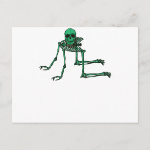 Cartão Postal Skeleton Creepy Yoga Skull Dancing