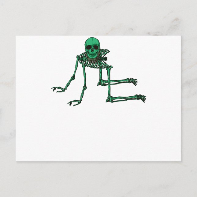 Cartão Postal Skeleton Creepy Yoga Skull Dancing (Frente)