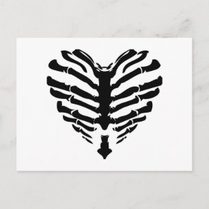 Cartão Postal Skeleton Heart
