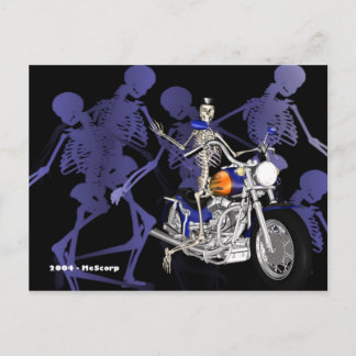 Cartão Postal Skeleton On Chopper - Cartão-postal