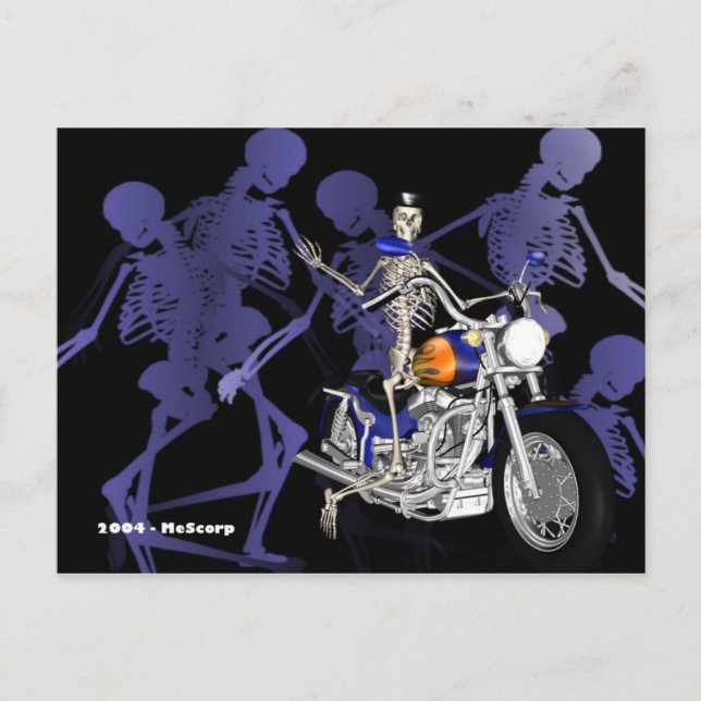 Cartão Postal Skeleton On Chopper - Cartão-postal (Frente)