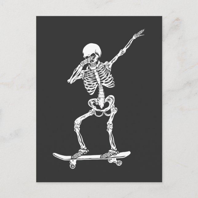 Cartão Postal Skeleton Retro Skeleton Dabbing (Frente)
