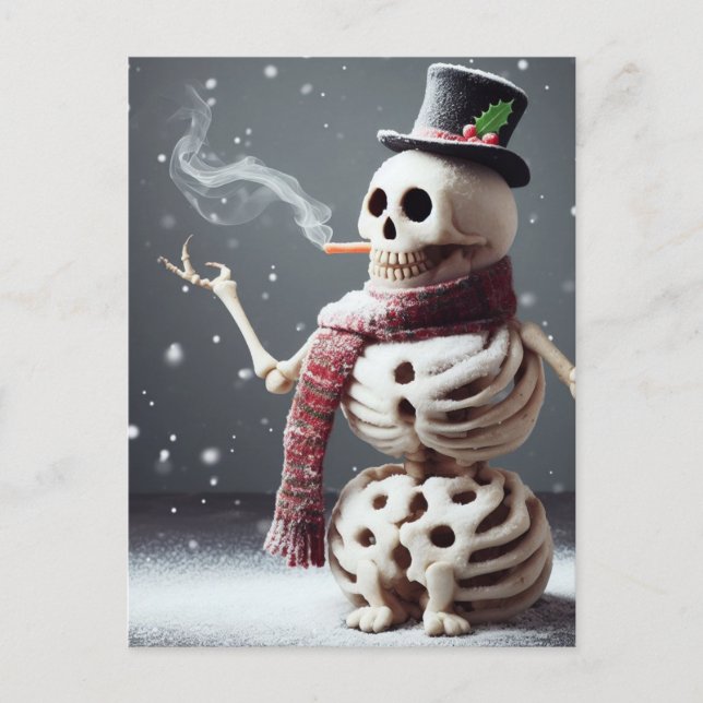 Cartão Postal Skeleton Snow Man (Frente)