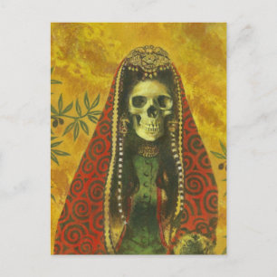 Cartão Postal Skeleton Witch Design