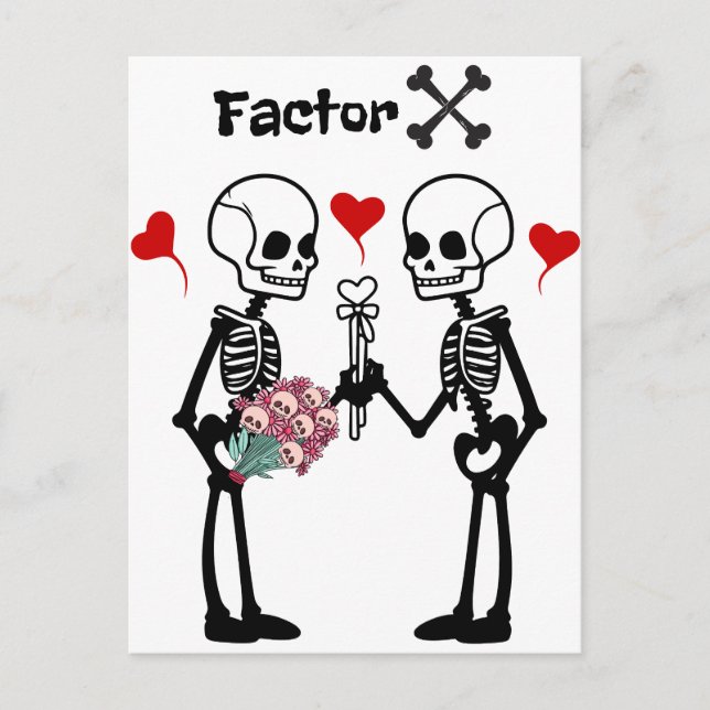 Cartão Postal Skeletons amantes (Frente)