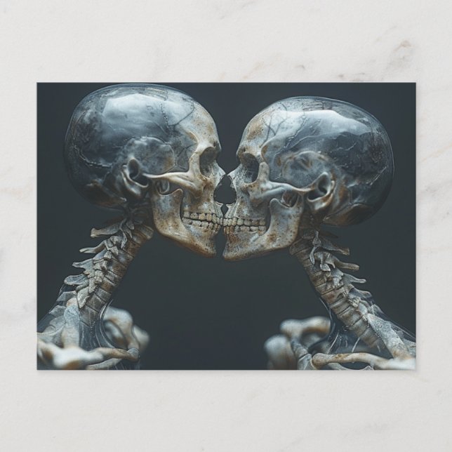 Cartão Postal Skeletons Kissing (Frente)