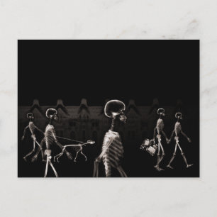 Cartão Postal Skeletons X-Ray Stroll Black Sepia