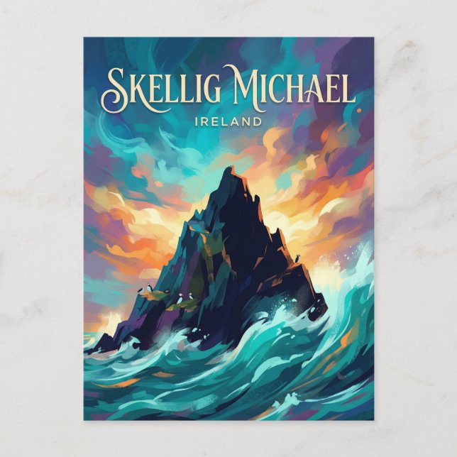 Cartão Postal Skellig Michael Ireland (Frente)