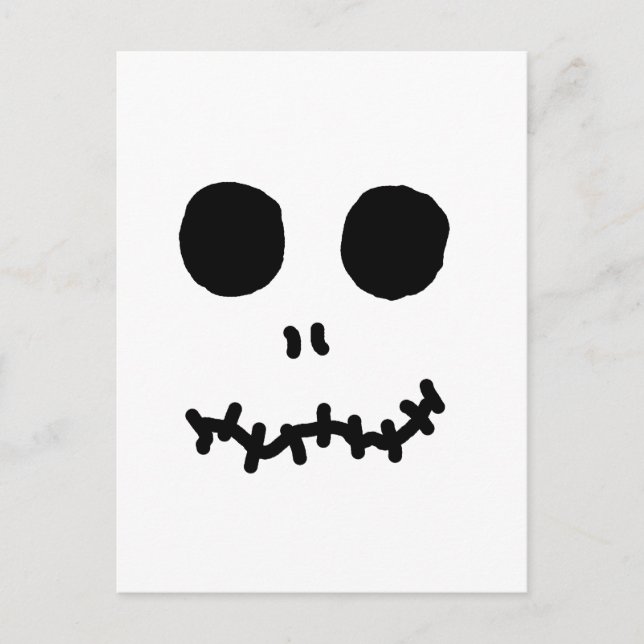 Cartão Postal Skellinigtonesk Halloween Rosto Olhos Adormecidos (Frente)