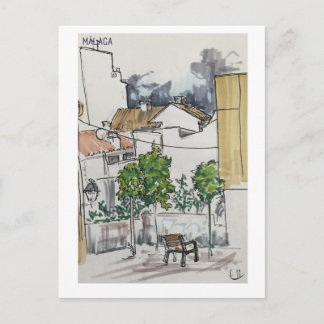 Cartão Postal Skethchbook pages. Málaga. Markers