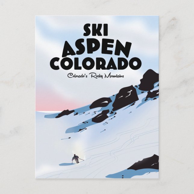 Cartão Postal Ski Aspen Colorado (Frente)
