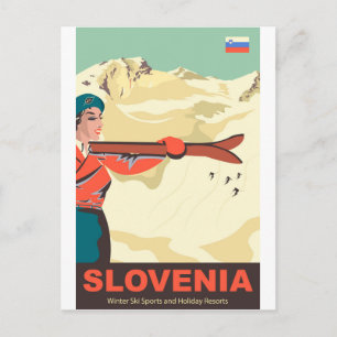 Cartão Postal Ski Runs da Eslovênia