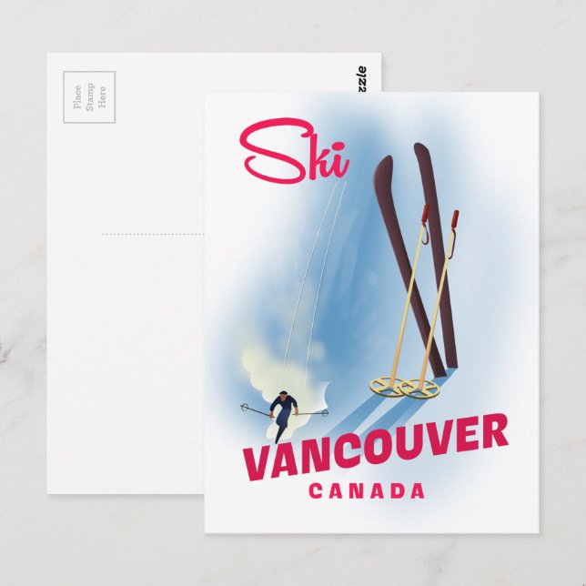 Cartão Postal Ski Vancouver Canadá (Frente/Verso)