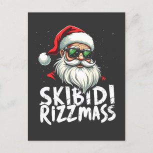 Cartão Postal Skibidi Rizzmas Natal Divertido Geração Alpha Gíri