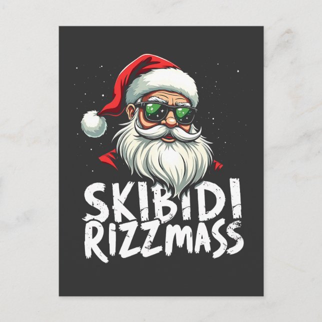Cartão Postal Skibidi Rizzmas Piadas Gen Alpha Gíria Natal (Frente)