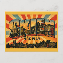 Cartão Postal Skien Noruega Local de Nascimento de Ibsen Canal d