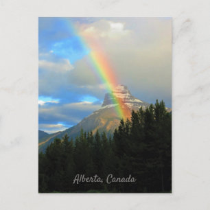 Cartão Postal Skies Stormy & Rainbow Over Snowy Mountain Canada